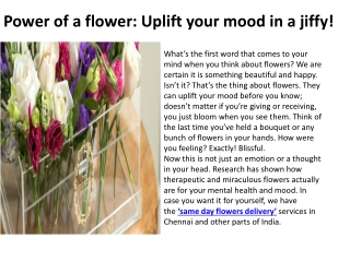 Power of a flower: Uplift your mood in a jiffy!