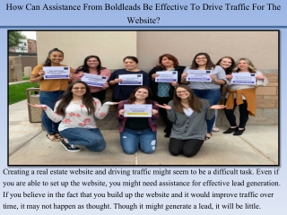 How Can Assistance From Boldleads Be Effective To Drive Traffic For The Website?