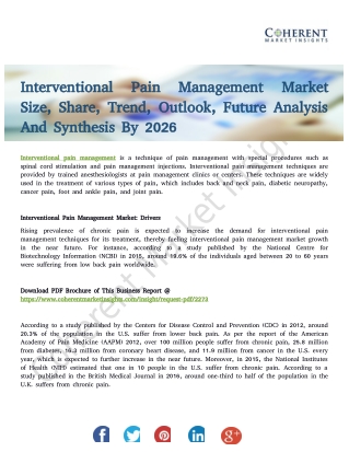 Interventional Pain Management Market to Witness a Pronounce Growth During 2026