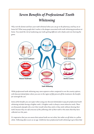 Seven Benefits of Professional Tooth Whitening