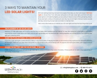 3 Ways to Maintain Your LED Solar Lights!