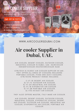 Air cooler supplier in Dubai, UAE. Desert cooler, Outdoor cooler, Industrial air cooler
