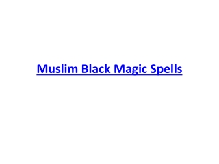 Muslim Black Magic Spells