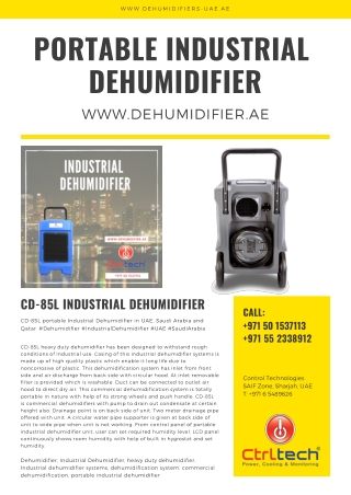 Portable industrial dehumidifier CD-85L for industrial dehumidification