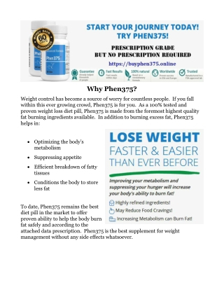 Lose Weight Successfully with Phen375 Diet Pills