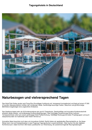 Tagungshotel für Ihre Veranstaltung in Deutschland finden