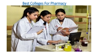 Best Colleges For Pharmacy