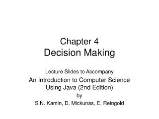 Chapter 4 Decision Making