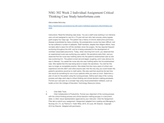 NSG 302 Week 2 Individual Assignment Critical Thinking Case Study/tutorfortune.com