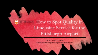 How to Spot Quality in Limousine Service for the Pittsburgh Airport