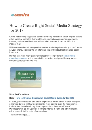 How to Create Right Social Media Strategy for 2018