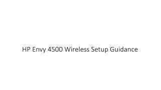 HP Envy 4500 Wireless Setup Guidance | 123.hp.com/envy4500