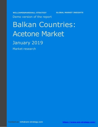 WMStrategy Demo Balkan Countries Acetone Market January 2019