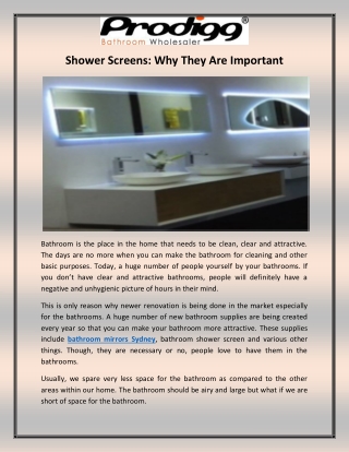 Shower Screens: Why They Are Important