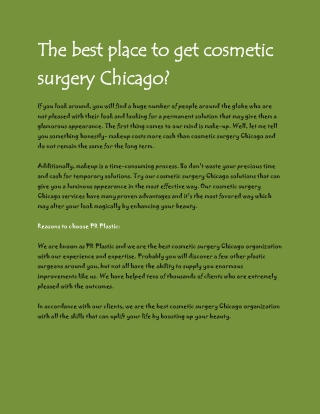 We are one of the leading plastic surgery centres in the World
