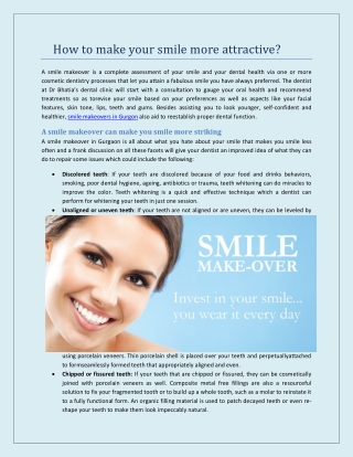 Smile Makeover in Gurgaon || Dental Clinic in Gurgaon