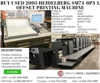 Buy Used 2005 Heidelberg SM74-6P3-L Offset Printing Machine