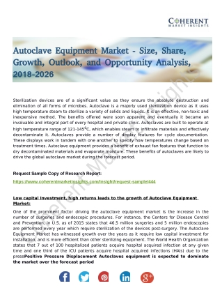 Autoclave Equipment Market Analysis By Supply And Consumption Demand Analysis To 2018