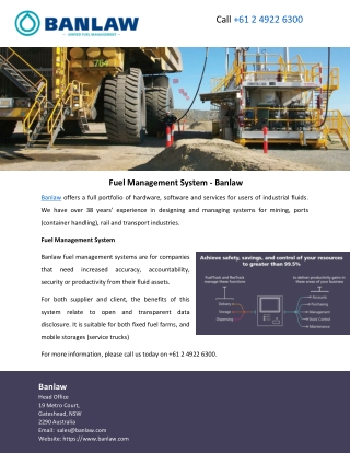 Fuel Management System – Banlaw