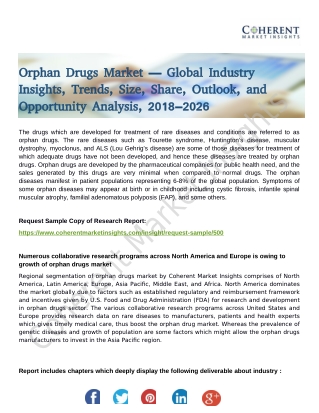Orphan Drugs Market Analysis By Supply And Consumption Demand Analysis To 2018