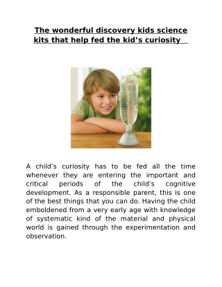 The wonderful discovery kids science kits that help fed the kid’s curiosity