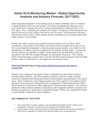 Holter ECG Monitoring Market Poised to Register Healthy Expansion During 2023