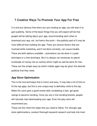 7 Creative Ways To Promote Your App For Free