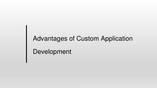 Advantages of Custom Application Development
