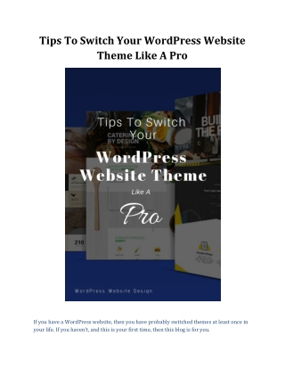 Tips To Switch Your WordPress Website Theme Like A Pro