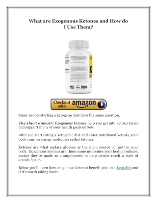 What are Exogenous Ketones and How do I Use Them?