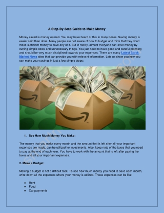 A Step-By-Step Guide to Make Money