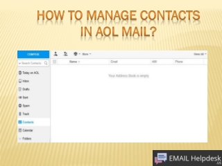 How To Manage Contacts In AOL Mail?