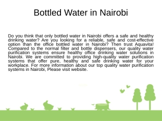 Quality Bottled Water in Nairobi