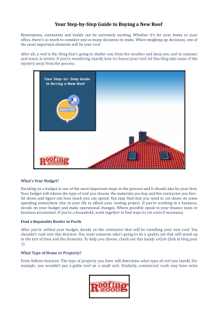 Your Step-by-Step Guide to Buying a New Roof | Roofing2000
