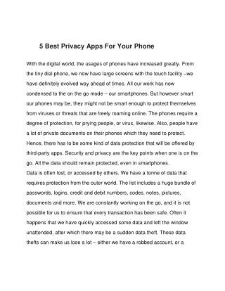 5 Best Privacy Apps For Your Phone