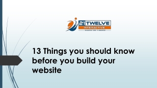 13 Things you should know before you build your website