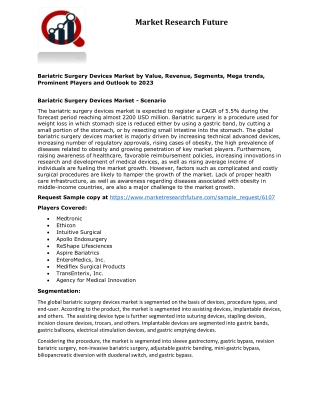 Bariatric Surgery Devices Market
