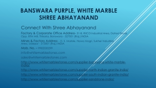Banswara Purple, White Marble Shree Abhayanand
