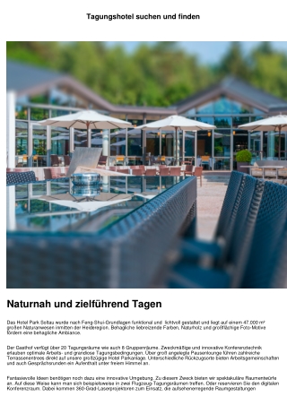 Das richtige Tagungshotel finden