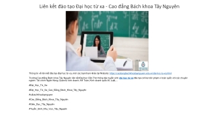 Liên kết đào tạo Đại học từ xa - Cao đẳng Bách khoa Tây Nguyên