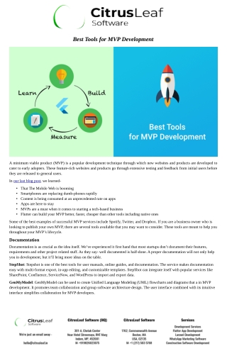 Best Tools for MVP Development