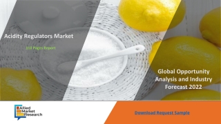 Acidity Regulators Market Analysis By 2022