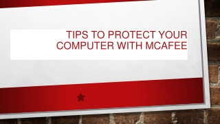 Tips to protect your computer with mcafee