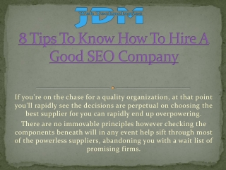 6 Tips To Know How To Hire A Good SEO Company