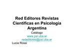 Red Editores Revistas Cient ficas en Psicolog a Argentina