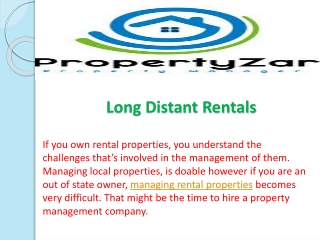 Long Distant Rentals