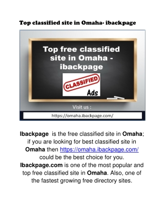 Top classified site in Omaha- ibackpage