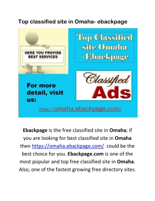 Top classified site in Omaha- ebackpage