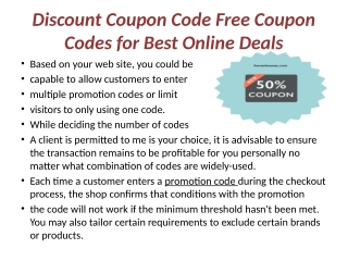 Discount Coupon Code Free Coupon Codes for Best Online Deals