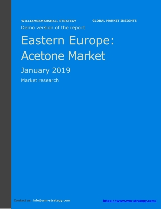 WMStrategy Demo Eastern Europe Acetone Market January 2019